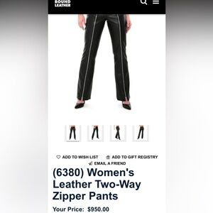 Women’s Leather Zip Pant